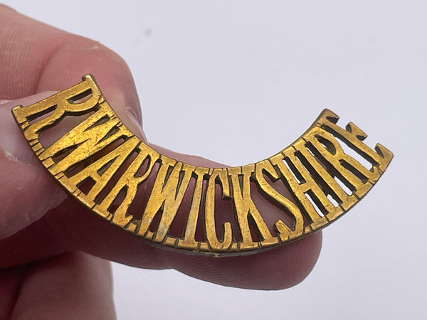 Original Brass Shoulder Title, R. Warwickshire
