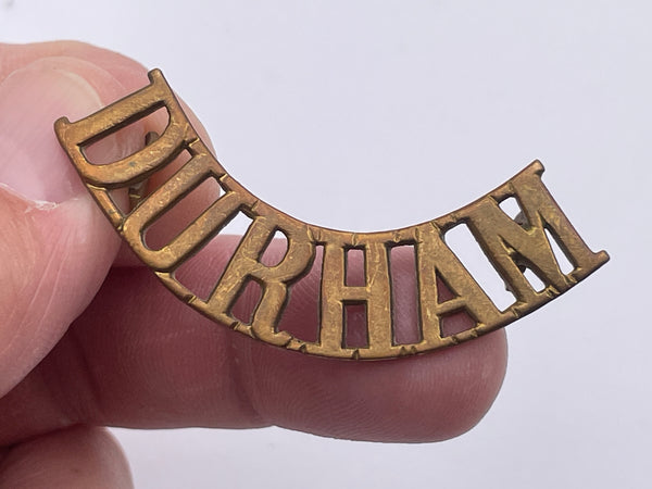 Original Brass Shoulder Title, Durham