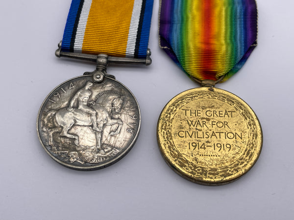 Original World War One Medal Pair, Pte Read, Army Ordnance Corps ...