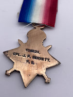 Original World War One 1914/15 Star, Cpl Bennett, Royal Engineers, MM and Croix de Guerre Winner, Died