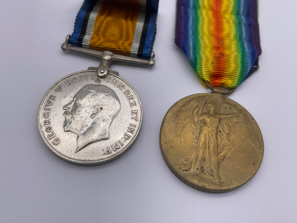 Original World War One Medal Pair, Dvr Wheeler, Army Service Corps