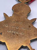 Original World War One 1914/15 Star, Pte Bury, Manchester Regiment