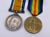 Original World War One Medal Pair, Pte Pollard, Suffolk Regiment