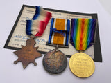 Original World War One Mons Star Trio, Gnr Ryan, Royal Garrison Artillery