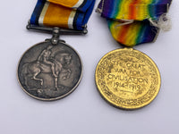 Original World War One Medal Pair, Pte Evans, Suffolk Regiment