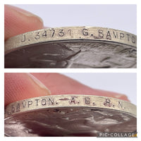 Original World War One British War Medal, Bampton, Royal Navy