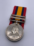 Original Queens South Africa Medal, Two Clasps, Pte Hamilton, Royal Scots Fusiliers