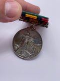 Original Queens South Africa Medal, Two Clasps, Pte Hamilton, Royal Scots Fusiliers