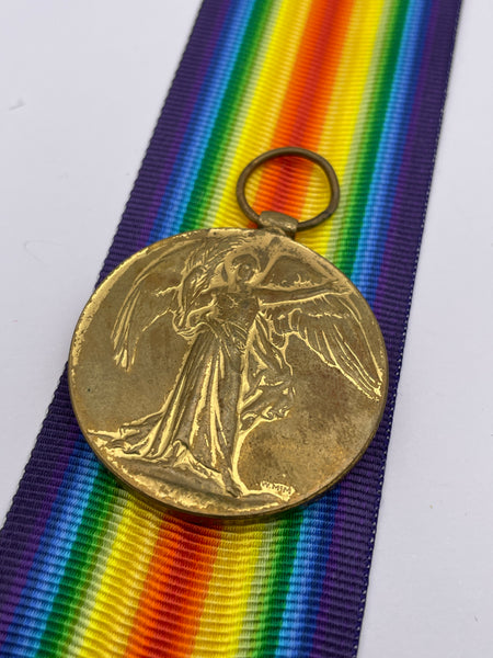 Original World War One Victory Medal, Pte Hawkins, Yorkshire Regiment