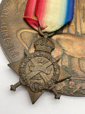 Original World War One Mons Star and Memorial Plaque, Pte Edwards, Royal Welsh Fusiliers