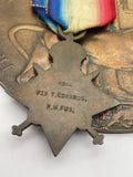 Original World War One Mons Star and Memorial Plaque, Pte Edwards, Royal Welsh Fusiliers
