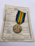 Original World War One Victory Medal, Pte Faunt, West Yorkshire Regiment