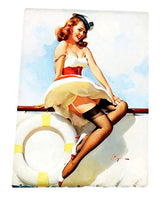 Vintage 1940's Pin Up Metal Sign, 150 x 200mm