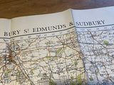 Original War Office Map, Second War Revision 1940, Bury St Edmunds and Sudbury