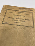 Original World War Two American Army Technical Manual, TM 1-407, Aircraft Induction, Fuel and Oil Systems