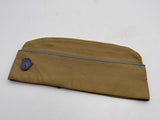 Original American Tan Garrison Cap, Infantry Piped, Sterling DUI, Size 7 1/4
