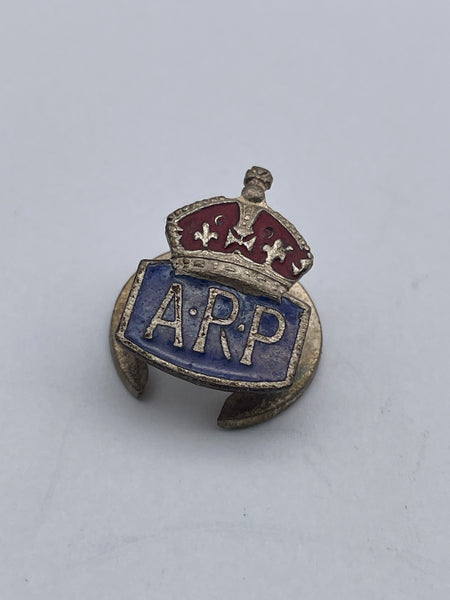 Original World War Two Era Buttonhole Badge, "A.R.P." Air Raid Precautions