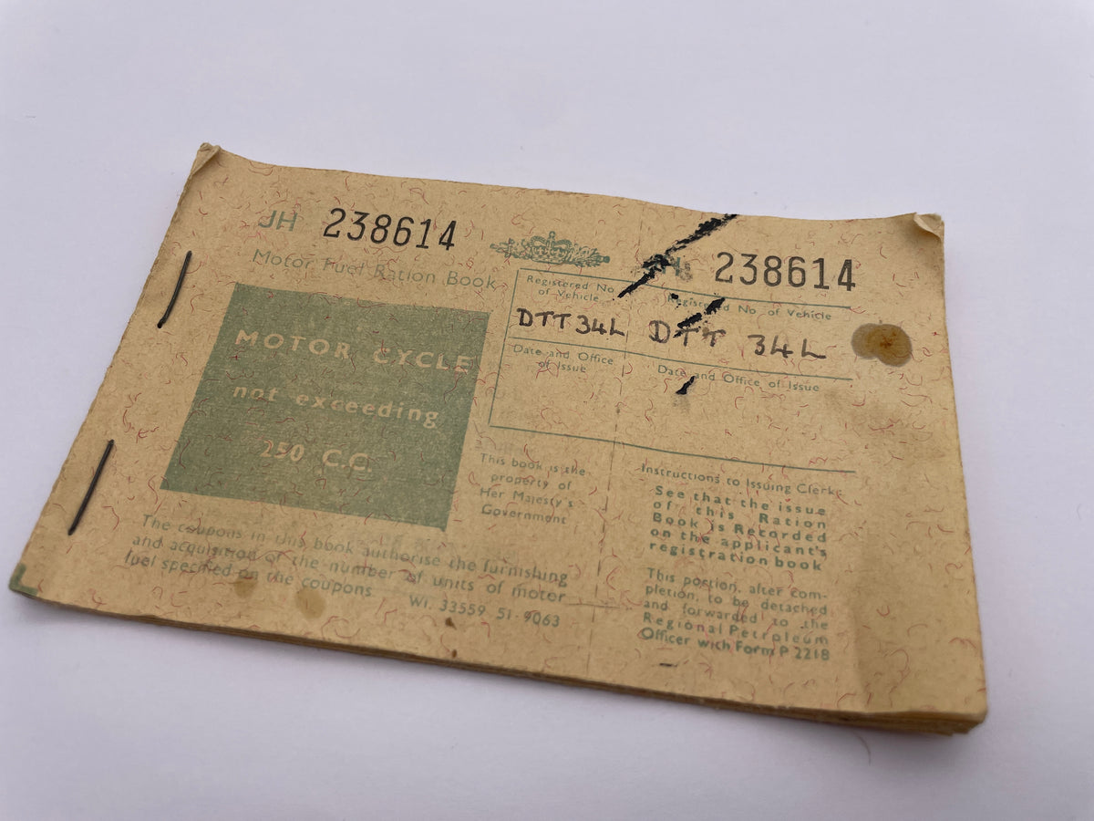 Original Home Front Motorcycle Petrol Ration Book – Hornbeam Militaria