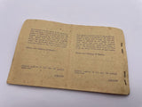 Original Home Front Motorcycle Petrol Ration Book