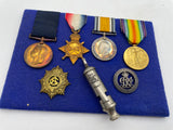 Original World War One Trio, 1887 Jubilee Medal, Police Interest, Pte Cunningham