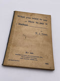 Original Pre World War One Booklet, Italian Phrase Book