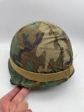 Original Rear Seam American M1 Helmet with Liner