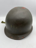 Original Rear Seam American M1 Helmet with Liner
