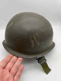 Original Rear Seam American M1 Helmet with Liner
