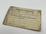 Original American Selective Service Registration Certificate, 1948 Dated