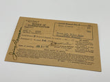 Original World War Two American Medical Classification Certifcate