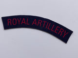 Original World War Two Era Printed Shoulder Title, Royal Artillery