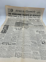Original World War Two Newspaper, News Chronicle, 8 February 1941
