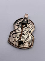 Original World War Two Era Pin Back Badge, Women's "A.R.P." Air Raid Precautions, Sterling Silver