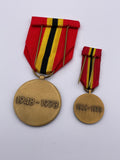Original Belgian King Albert Jubilee Medal and Miniature