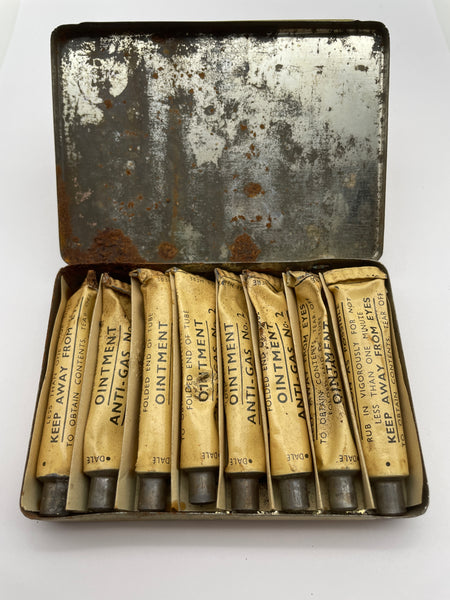 Original World War Two Era Ointment Anti-Gas No. 2 Tin and Contents