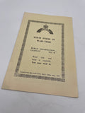 Original World War Two Civil Defence Booklet, "Your Food in War-Time", 1939