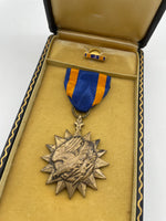 Original World War Two American Air Medal, Cased with Buttonhole