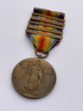 Original World War One American Victory Medal, Five Clasps, 26th or 42nd Infantry Division