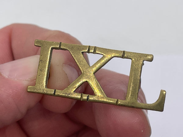 Original Brass Shoulder Title, 9th Lancers (IX Variant), Pre-1960