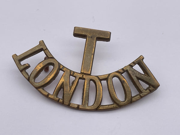 Original Brass Shoulder Title, T/London Regiment