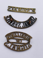 Collection of Original Royal Signals Brass Shoulder Titles, 1908-World War Two