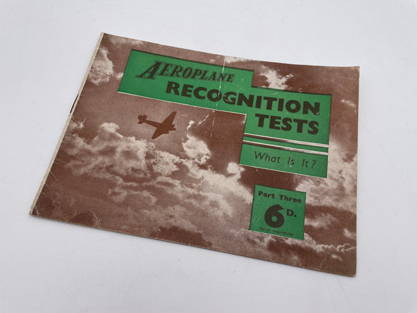 Original 1941 Dated Book, Aeroplane Recognition, Part Three