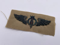 Original World War Two Era American Bombadier's Wings, Bullion on Tan Cotton