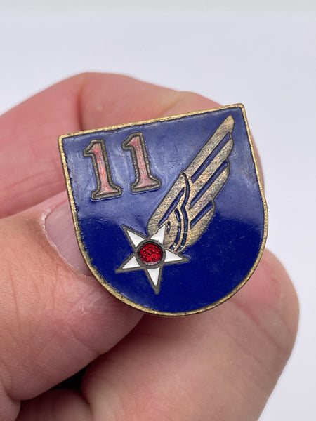 Original World War Two Era American 11th Army Air Force Pin Back Badge/DUI