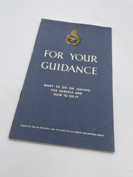 Original 1940s Royal Air Force Booklet, "What To Do When Leaving The Service"