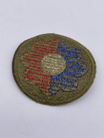 Original World War Two American 9th Infantry Division Patch, Greenback