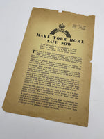 Original World War Two Civil Defence Booklet, "Make Your Home Safe Now"