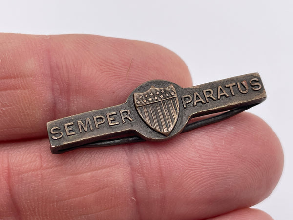 Original World War Two and Later American Pin Back Badge, Coast Guard "Semper Paratus"