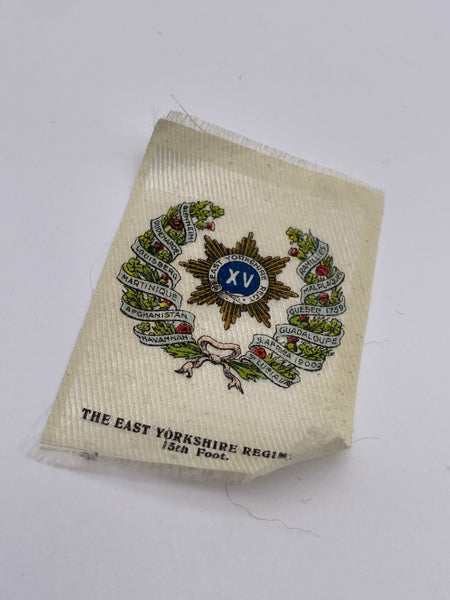 Original World War Two Era Silk, Cigarette Pack Collectible, East Yorkshire Regiment