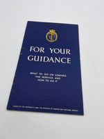 Original 1940s Royal Navy Booklet, "What To Do When Leaving The Service"